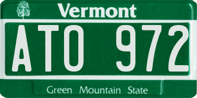 VT license plate ATO972