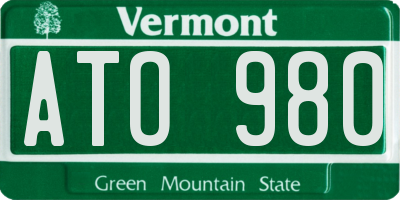 VT license plate ATO980