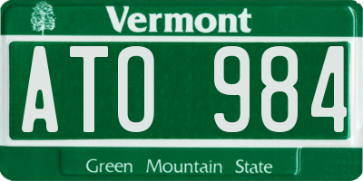 VT license plate ATO984