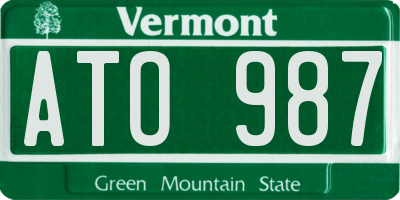 VT license plate ATO987
