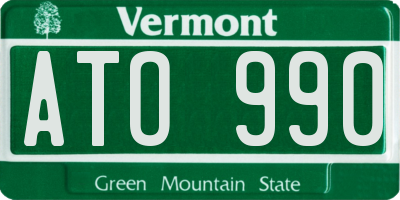VT license plate ATO990