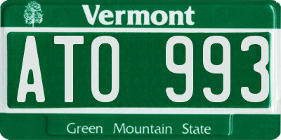 VT license plate ATO993