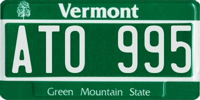 VT license plate ATO995