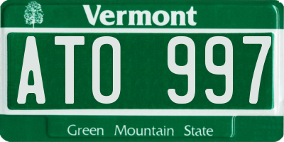VT license plate ATO997