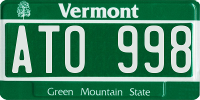 VT license plate ATO998