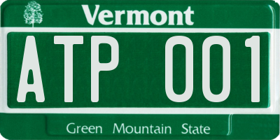 VT license plate ATP001