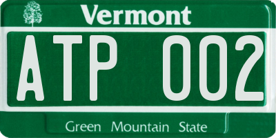 VT license plate ATP002