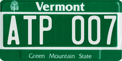 VT license plate ATP007