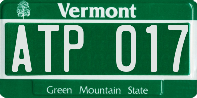 VT license plate ATP017