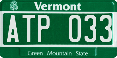 VT license plate ATP033