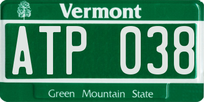 VT license plate ATP038