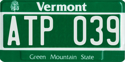 VT license plate ATP039