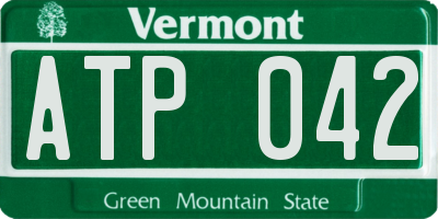 VT license plate ATP042