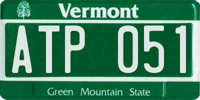 VT license plate ATP051
