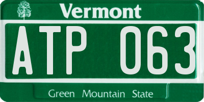 VT license plate ATP063