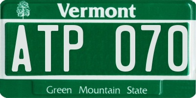 VT license plate ATP070
