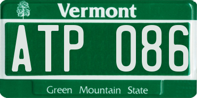VT license plate ATP086