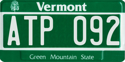 VT license plate ATP092