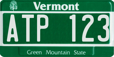 VT license plate ATP123