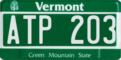 VT license plate ATP203