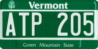 VT license plate ATP205