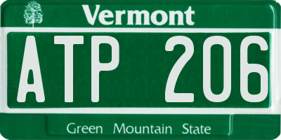 VT license plate ATP206
