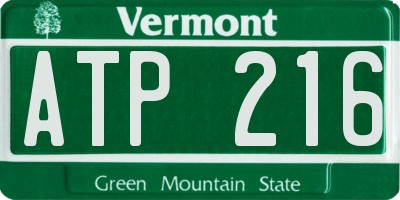 VT license plate ATP216