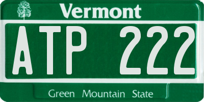 VT license plate ATP222