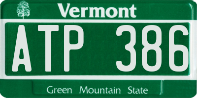 VT license plate ATP386