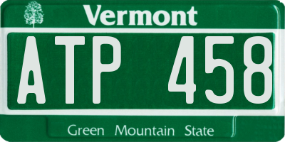 VT license plate ATP458