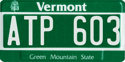 VT license plate ATP603