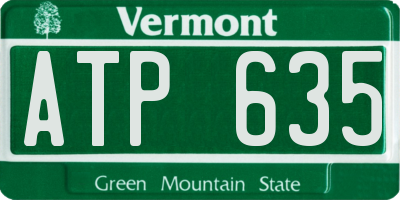 VT license plate ATP635