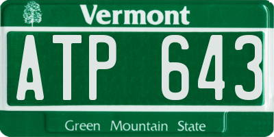 VT license plate ATP643