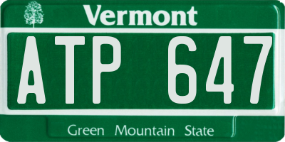 VT license plate ATP647