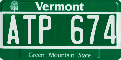 VT license plate ATP674