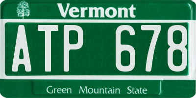 VT license plate ATP678