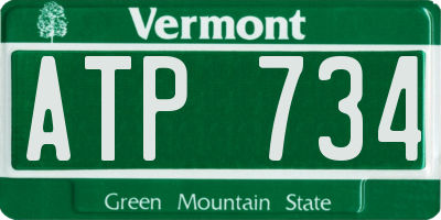 VT license plate ATP734