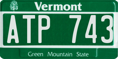 VT license plate ATP743
