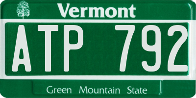VT license plate ATP792