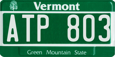 VT license plate ATP803