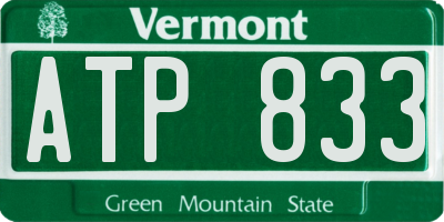 VT license plate ATP833