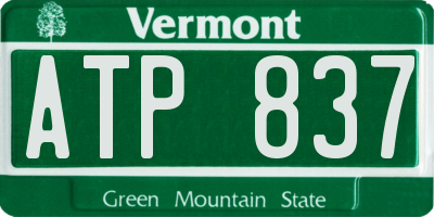 VT license plate ATP837