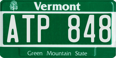 VT license plate ATP848
