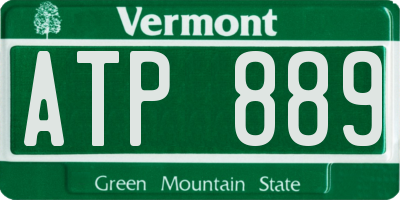 VT license plate ATP889