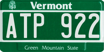 VT license plate ATP922
