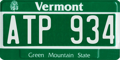VT license plate ATP934