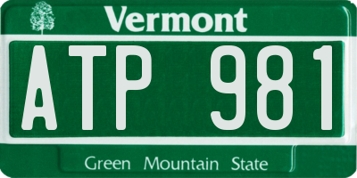 VT license plate ATP981