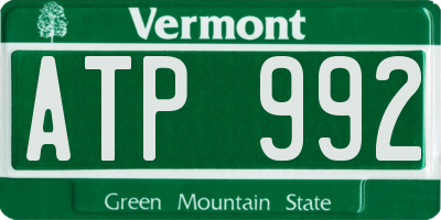 VT license plate ATP992