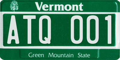 VT license plate ATQ001