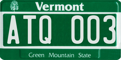 VT license plate ATQ003